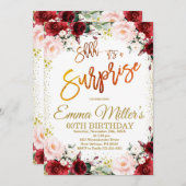 Marsala Überraschung Geburtstag, Burgund Geburtsta Einladung (Vorne/Hinten)