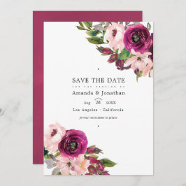 Marsala und Blush Bloral Wedding Foto Save The Date