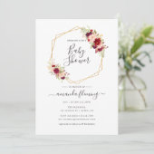 Marsala und Blush Boho Geometric Baby Shower Einladung (Stehend Vorderseite)