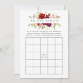 Marsala und Blush Brautparty Bingo Einladung (Vorderseite)