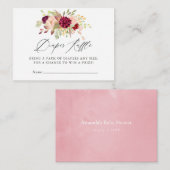 Marsala und Blush Floral Baby Dusche Windelwanne Begleitkarte (Vorne/Hinten)