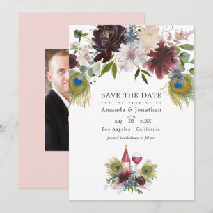 Marsala und Blush Floral Wedding Rett T Save The Date