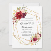 Marsala und Blush Geometric Bridesmaids Luncheon Einladung (Vorderseite)