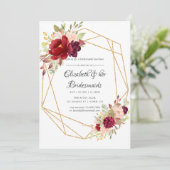 Marsala und Blush Geometric Bridesmaids Luncheon Einladung (Stehend Vorderseite)