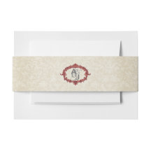 Marsala und Ecru Vintager Rahmen mit Monogramm A15