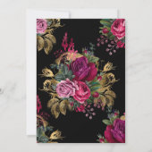 Marsala und Gold Floral Virtual Dusche Einladung (Rückseite)