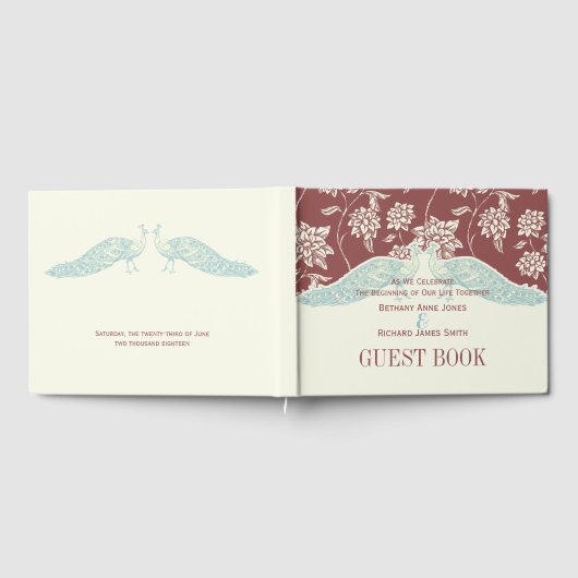 MARSALA UND IVORTE CLASSIC PEACOCK GÄSTEBUCH (Voll)