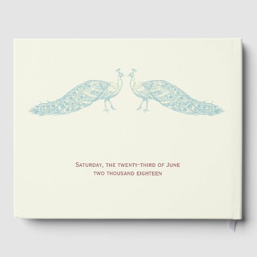 MARSALA UND IVORTE CLASSIC PEACOCK GÄSTEBUCH (Rückseite)