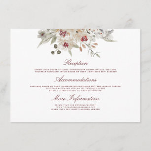 Marsala und Ivory Wedding Information Guest Begleitkarte