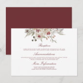 Marsala und Ivory Wedding Information Guest Begleitkarte (Vorne/Hinten)