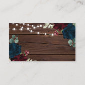 Marsala und Navy Blume Rustic Wedding QR UAWG Begleitkarte (Rückseite)