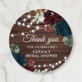 Marsala und Navy Blume Rustikales Brautparty Geschenkanhänger (Vorderseite)