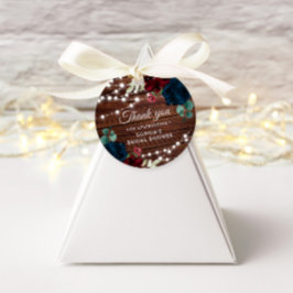 Marsala und Navy Blume Rustikales Brautparty Geschenkanhänger