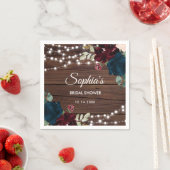 Marsala und Navy Blume Rustikales Brautparty Serviette (Beispiel)