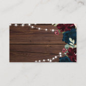 Marsala und Navy Floral Rustisches Brautparty QR U Begleitkarte (Rückseite)