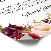 Marsala und Pink Floral Date Jar Sign Poster (Ecke)