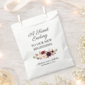 Marsala und Pink Floral Gastgeschenk Hochzeit Bags Geschenktütchen (Ausgeschnitten)