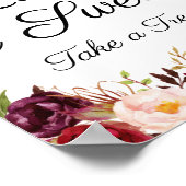 Marsala und Pink Floral Liebe ist Sweet Sign Poste Poster (Ecke)