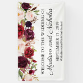 Marsala und Pink Floral Wedding Banner Dekoration (Vertikal)