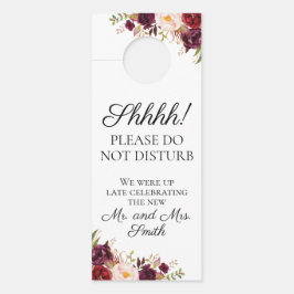 Marsala und Pink Floral Wedding Doors Hangers Türanhänger