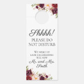 Marsala und Pink Floral Wedding Doors Hangers Türanhänger (Vorderseite)