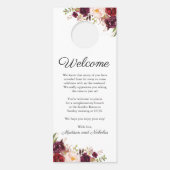 Marsala und Pink Floral Wedding Doors Hangers Türanhänger (Rückseite)