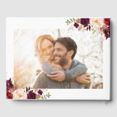 Marsala und Pink Floral Wedding Gästebuch (Rückseite)