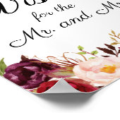 Marsala und Rosa Blumenzwiebeln wünschen ein Zeich Poster (Ecke)