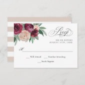 Marsala und Rosa UAWG RSVP Karte (Vorne/Hinten)