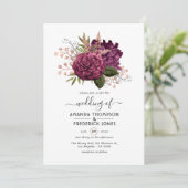 Marsala und Rose Einladung (Stehend Vorderseite)