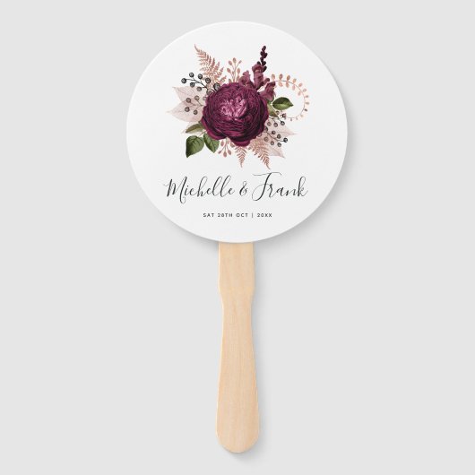 Marsala und Rose Fächer (Vorderseite)