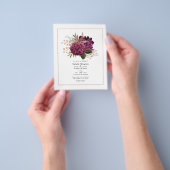 Marsala und Roségold Florale Vintage-Hochzeit Flyer (Gruppe)