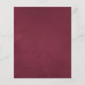 Marsala und Roségold Florale Vintage-Hochzeit Flyer (Hinten)