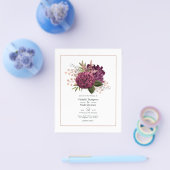 Marsala und Roségold Florale Vintage-Hochzeit Flyer (Einzeln)