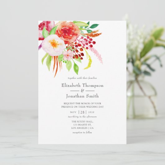 Marsala Vintag Rustic Charm Wedding Einladung (Stehend Vorderseite)