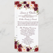 Marsala Watercolor Blume Programm (Vorne/Hinten)