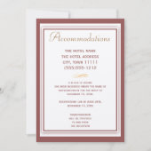 Marsala Wedding Accommodation Card Einladung (Vorderseite)