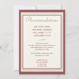 Marsala Wedding Accommodation Card Einladung