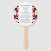 Marsala Wedding Program Round Fächer (Rückseite)