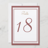 Marsala Wedding Tischnummer Card (Rückseite)