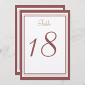 Marsala Wedding Tischnummer Card (Vorne/Hinten)
