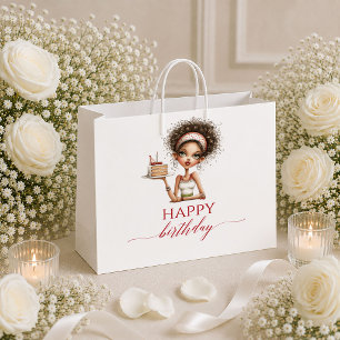 Marsala Whimsical Woman Burgunder Schrift Geschenk Große Geschenktüte
