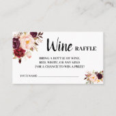 Marsala Wine Raffle Ticket Brautparty Karte (Vorderseite)