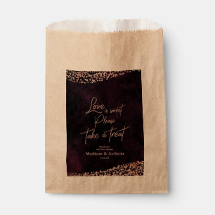 Marsala Wine & Rose Gold Wedding Liebe ist süß Geschenktütchen