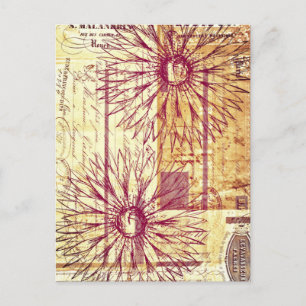 Marsala Wine Vintage französische Typografie-Blume Postkarte