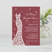 Marsala Winter Bridal Dusche Einladung (Stehend Vorderseite)