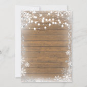 Marsala Winter Snowflakes Hochzeitstag Einladung (Rückseite)