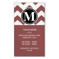 Marsala Zickzack Mit Monogramm