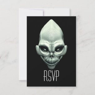 Marsalien-außerirdischer Weltraum-Schädel RSVP Karte