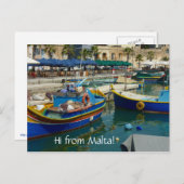 Marsaxlokk bemalte Boote Postkarte (Vorne/Hinten)